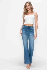 bytos Full Size Cat's Whiskers Mid Rise Bootcut Jeans - Trendsi - Flyclothing LLC