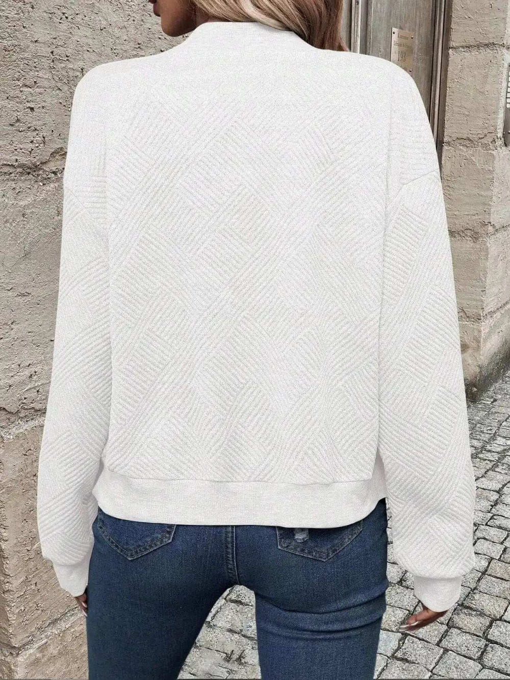 Textured Zip Up Long Sleeve Jacket - Trendsi - Flyclothing LLC