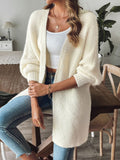 Open Front Long Sleeve Cardigan - Trendsi