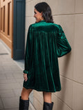 Ruched Surplice Flounce Sleeve Mini Dress - Trendsi