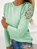 Full Size Cutout Round Neck Long Sleeve T-Shirt - Trendsi - Flyclothing LLC