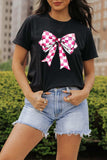 Bow Graphic Round Neck Short Sleeve T-Shirt - Trendsi - Flyclothing LLC