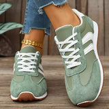 Striped Lace-Up Casual Sneakers - Trendsi - Flyclothing LLC