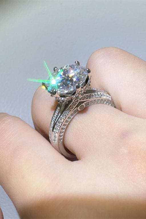 5 Carat Moissanite 925 Sterling Silver Ring - Trendsi - Flyclothing LLC