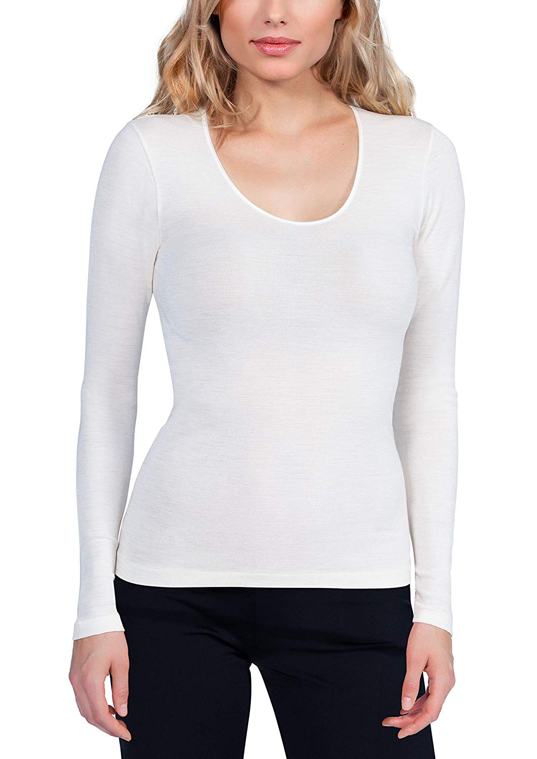 EGi Luxury Merino Wool Silk Women's Long Sleeve T-Shirt. Proudly Made in Italy (143) - tittimitti - Flyclothing LLC