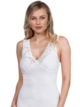 MaRe Luxury Merino Wool Blend V-Neck Top with Lace Trim. Proudly Made in Italy. - tittimitti - Flyclothing LLC