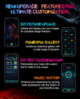 Halloween LED Mask with Programmable App & Gesture Sensing, DIY Unisex LED Lighted Face Transforming Mask, Perfect Gift for Halloween Costume Cosplay,Masquerade - SHOMICOBOUTIQUE - Flyclothing LLC