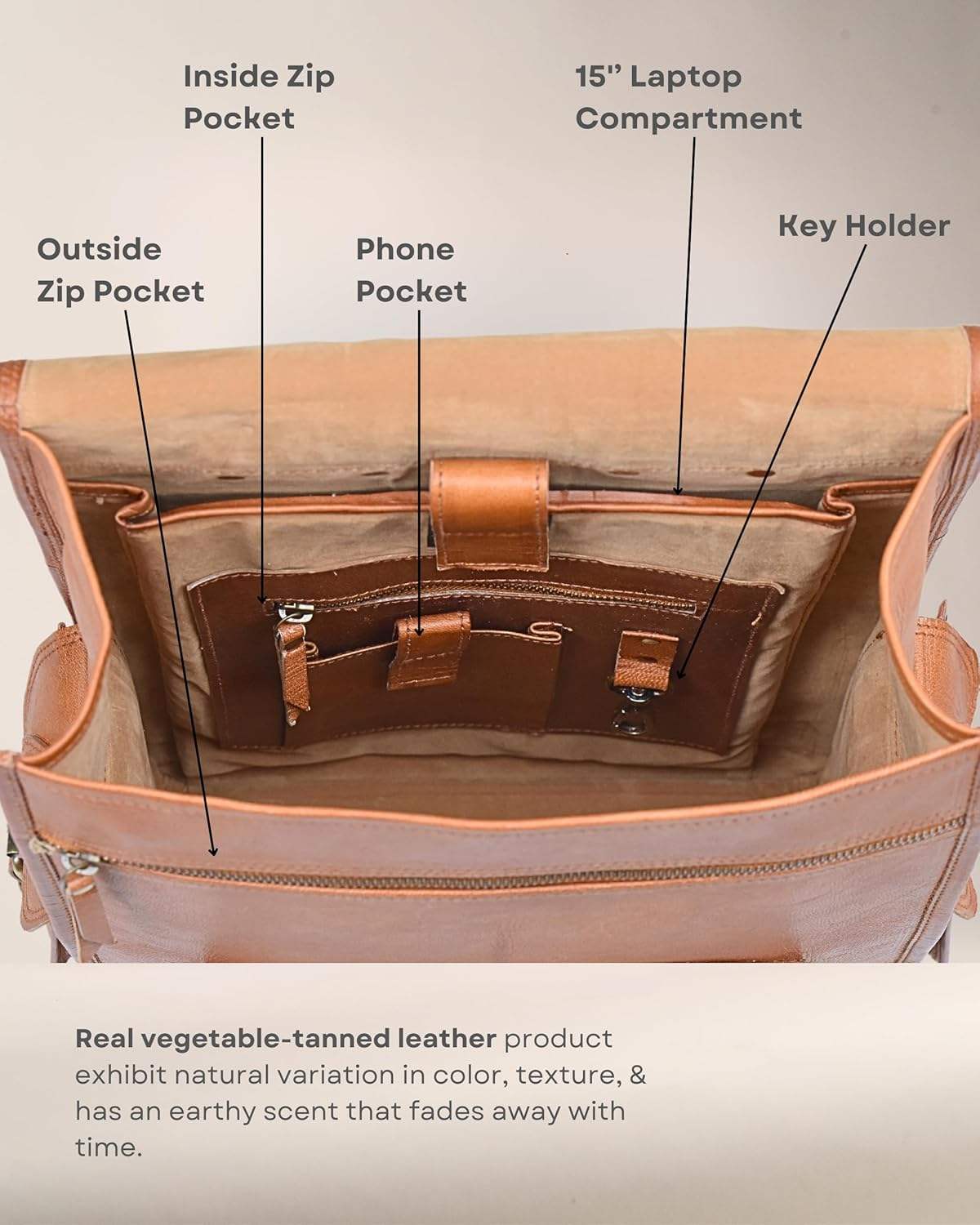 Vintage Leather Backpack Rucksack - Classy Leather Bags - Flyclothing LLC