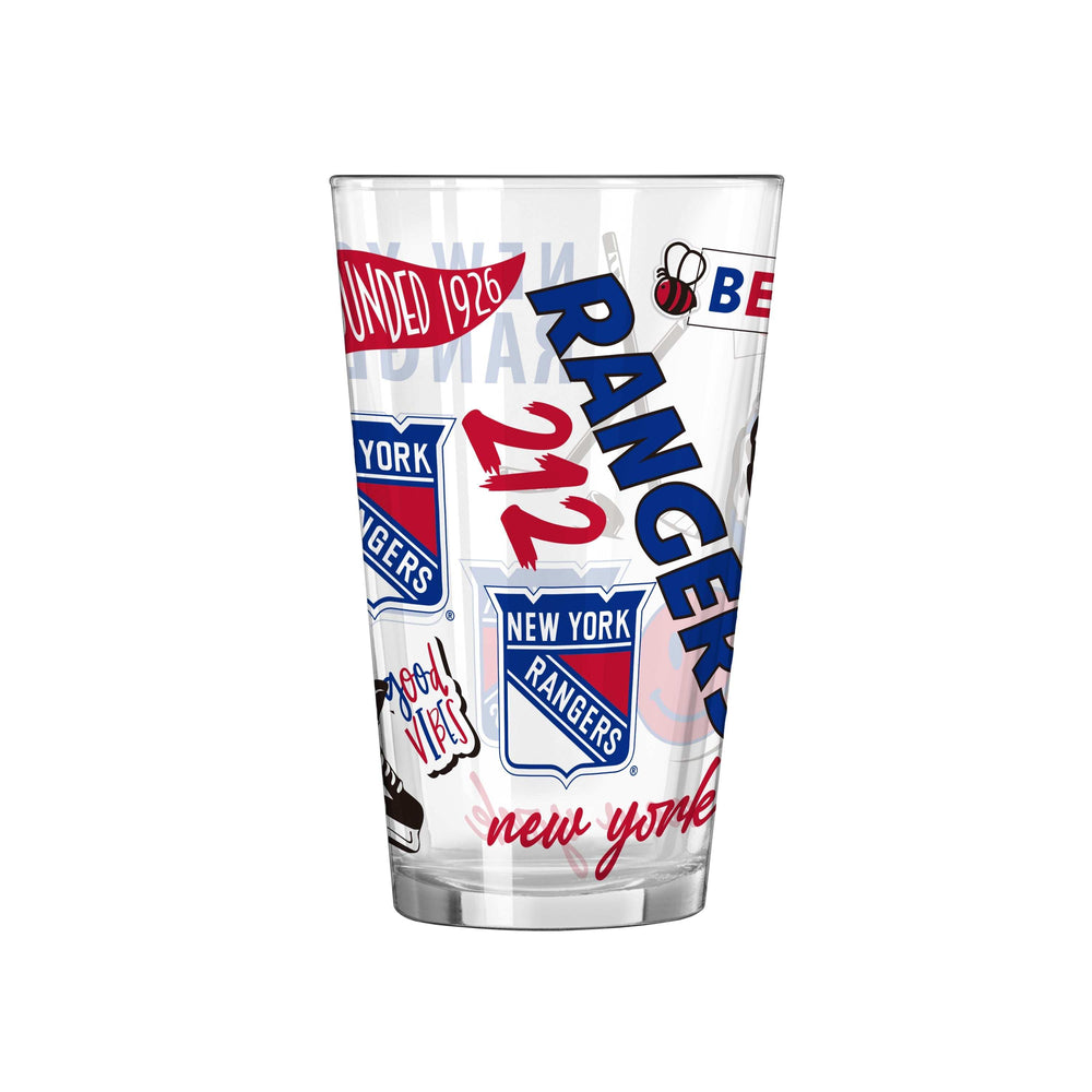 NY Rangers 16oz Native Pint Glass - Logo Brands - Flyclothing LLC