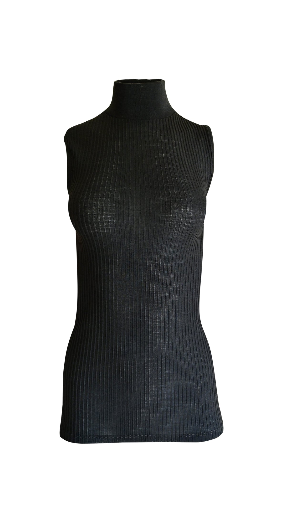 EGI Exclusive Collections Merino Wool Blend Mock Neck Sleeveless Top. Proudly Made in Italy (8208)