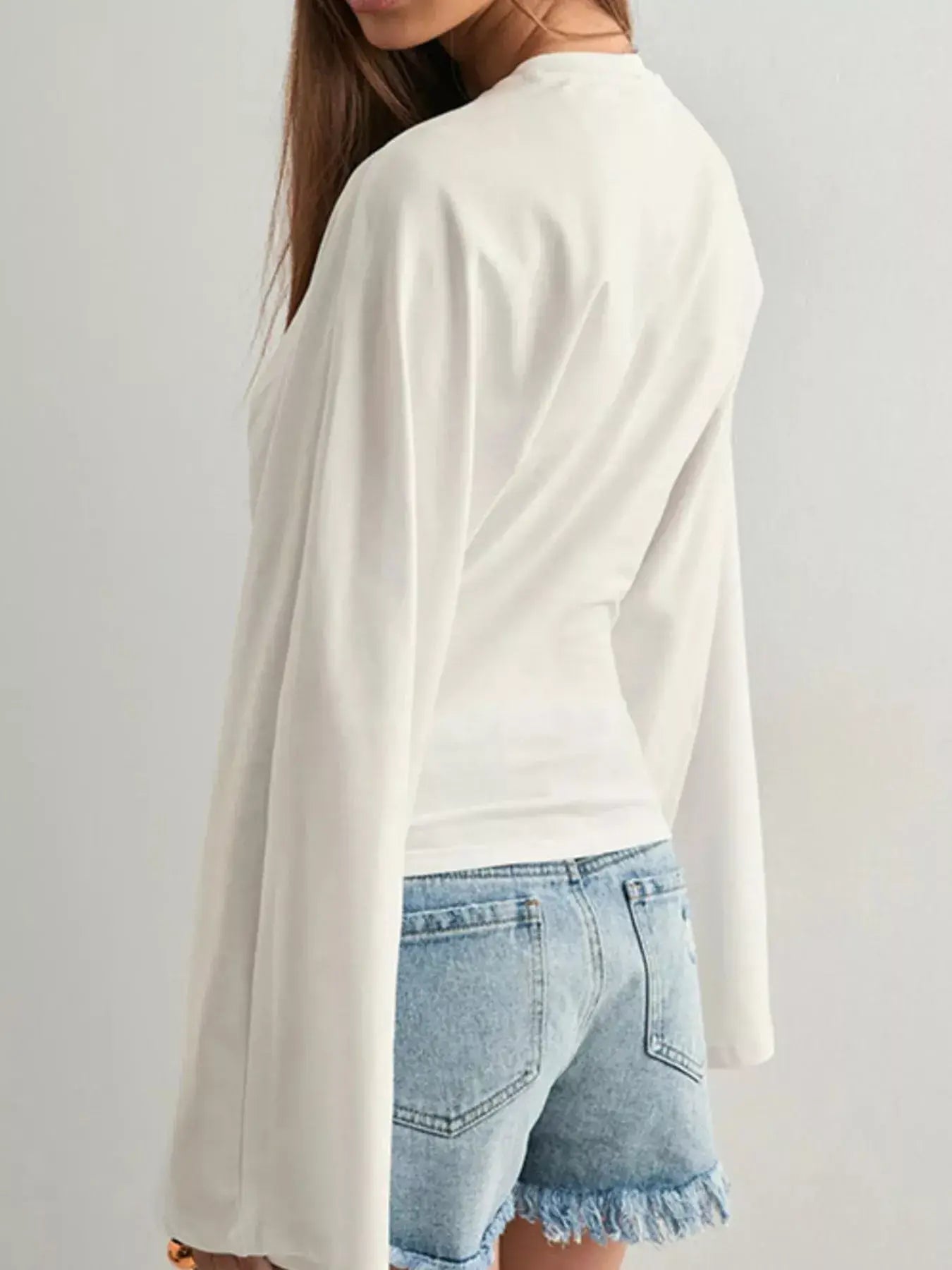Full Size Long Sleeve Fitted T-Shirt Plus Size - Trendsi - Flyclothing LLC