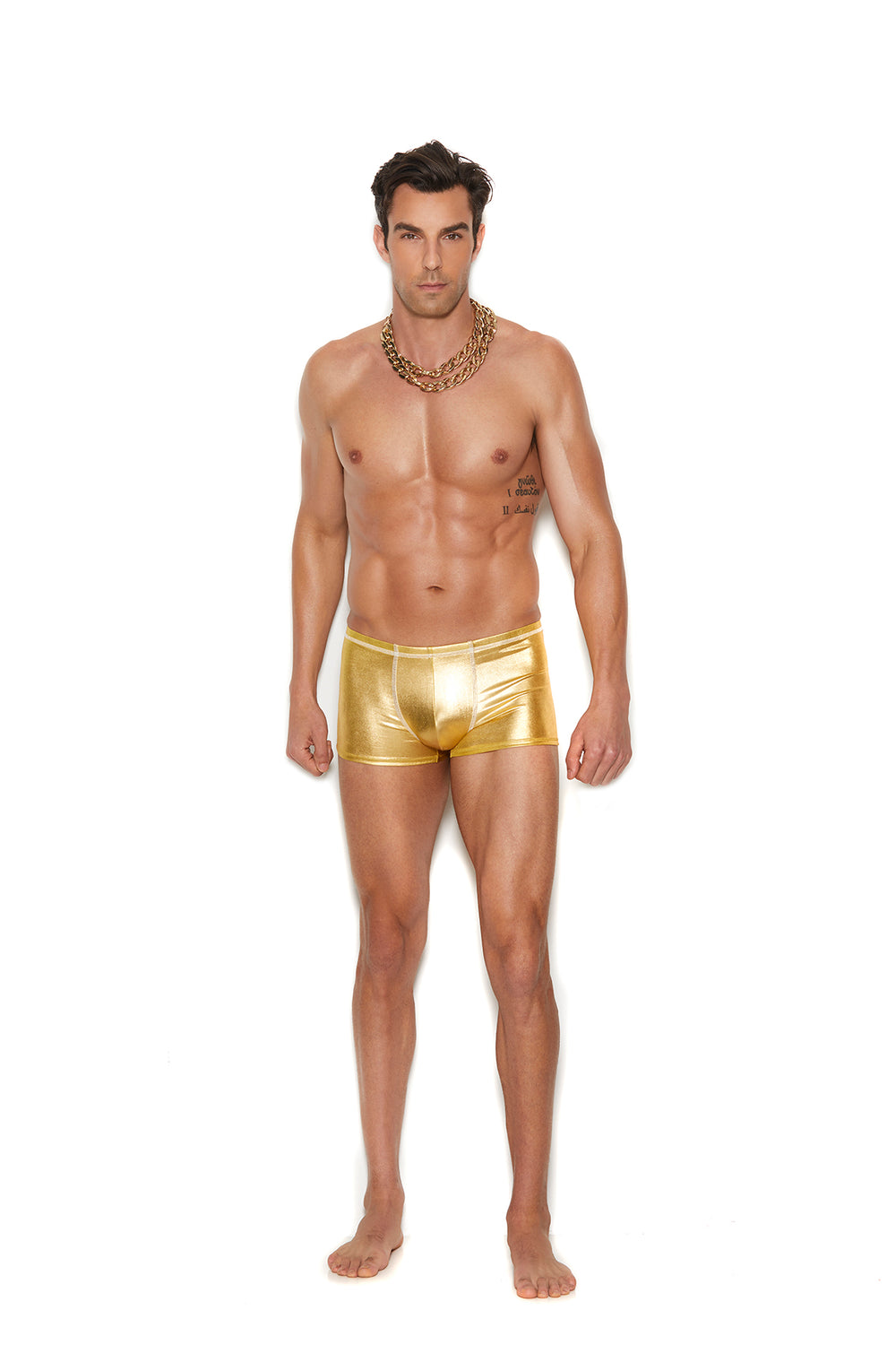 Elegant Moments Gold Men's Gold Lame' Boxer Brief 82193