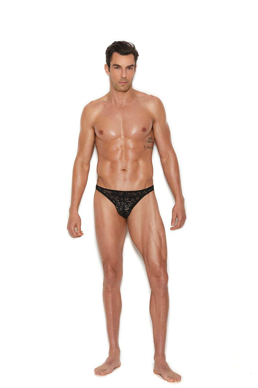 Elegant Moments Black Men's Lace Thong 82200 - Elegant Moments - Flyclothing LLC