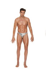 Elegant Moments Silver Men's Silver Lame' Thong 82201