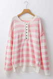Exposed Seam Striped Round Neck Long Sleeve Sweater - Trendsi - Flyclothing LLC