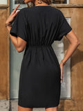 Ruched Short Sleeve Mini Dress - Trendsi