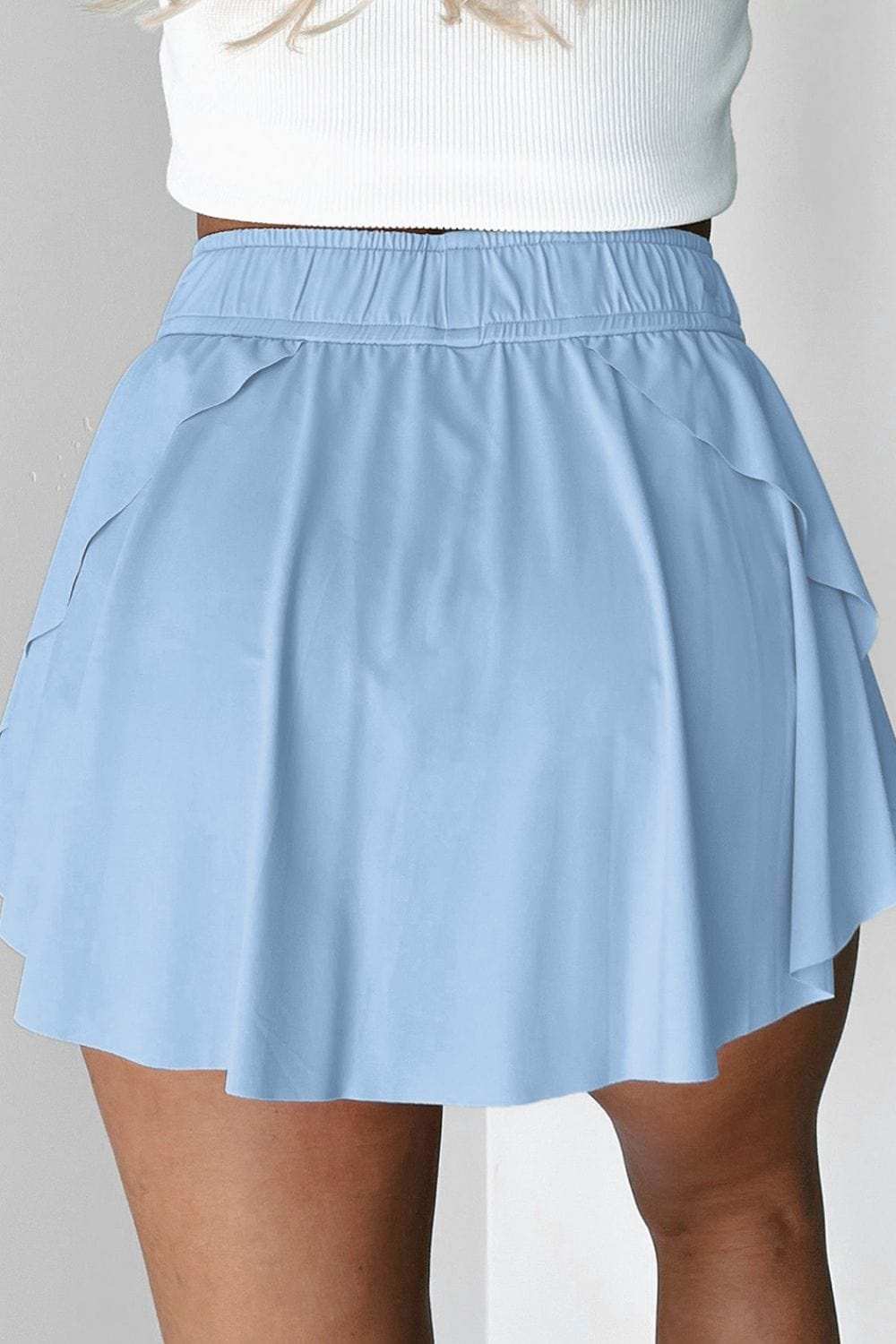 Drawstring High Waist Lined Active Skorts - Trendsi - Flyclothing LLC