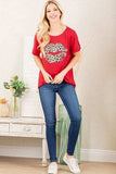 Heimish Full Size Leopard Lip Round Neck Short Sleeve T-Shirt Plus Size - Trendsi - Flyclothing LLC