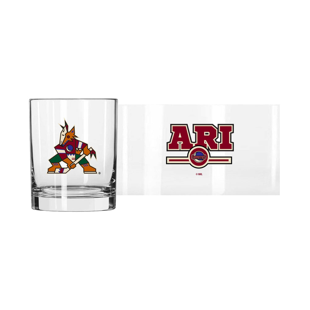 Phoenix Coyotes 14oz Letterman Rocks Glass - Logo Brands - Flyclothing LLC