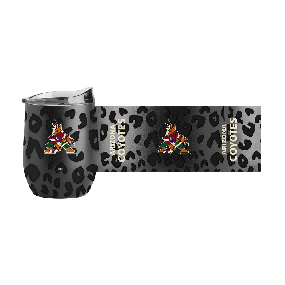 Arizona Coyotes Leopard 16oz Black Powdercoat Curved Beverage - Logo Brands - Flyclothing LLC