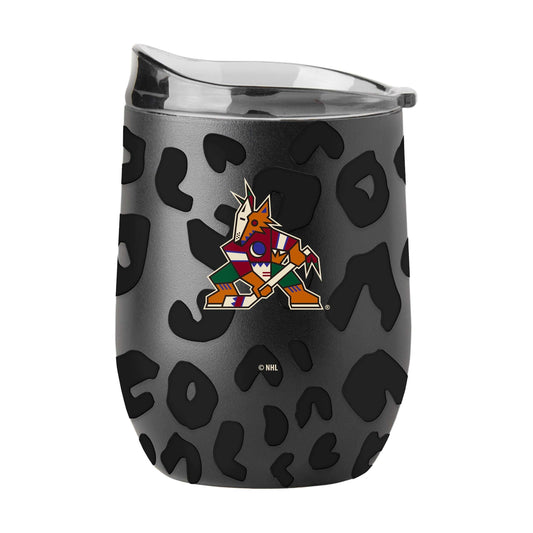Arizona Coyotes Leopard 16oz Black Powdercoat Curved Beverage - Logo Brands - Flyclothing LLC