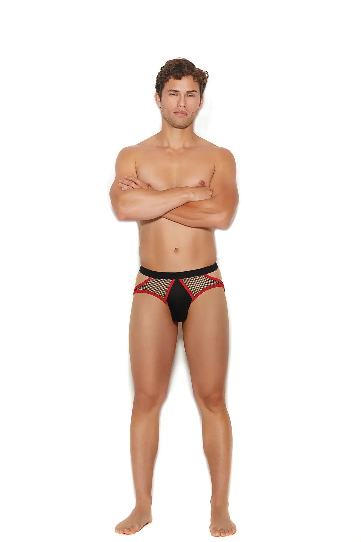 Elegant Moments Black Men's Fishnet & Lycra Jock Str 82313 - Elegant Moments - Flyclothing LLC