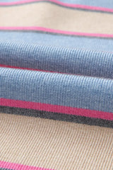Striped Color Block Johnny Collar Sweater - Trendsi - Flyclothing LLC