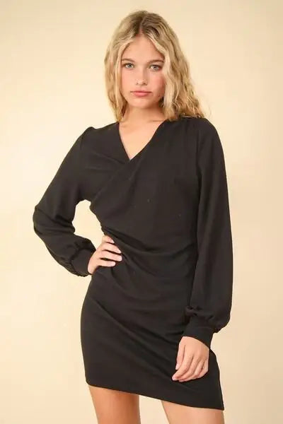 VERY J Ruched Detail Bodycon Mini Dress - Trendsi - Flyclothing LLC