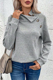 Textured Turtleneck Long Sleeve Sweatshirt - Trendsi - Flyclothing LLC