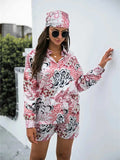 Printed Button Up Long Sleeve Shirt and Shorts Set - Trendsi - Flyclothing LLC