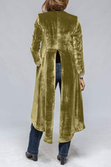 Slit Back Open Front Cardigan - Trendsi - Flyclothing LLC