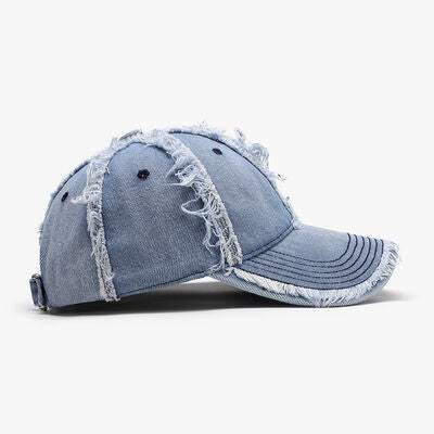 Raw Hem Cotton Baseball Cap - Trendsi - Flyclothing LLC