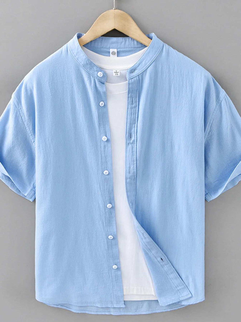Men's Plus Size Button Up Short Sleeve Shirt - Trendsi - Flyclothing LLC