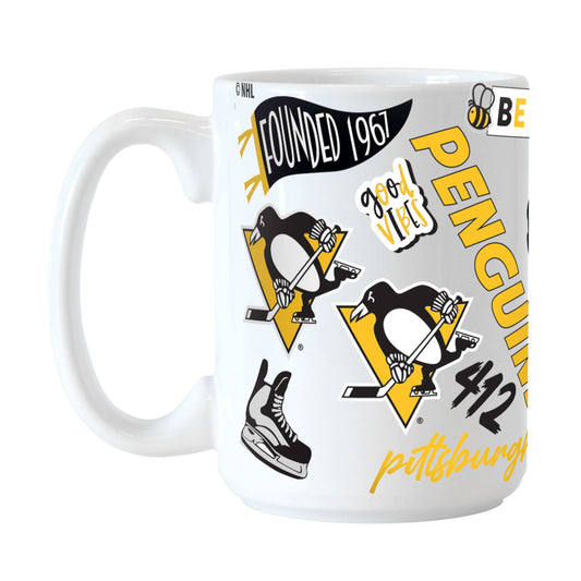 Pittsburgh Penguins 15oz Native Sublimated Mug - Logo Brands - Flyclothing LLC