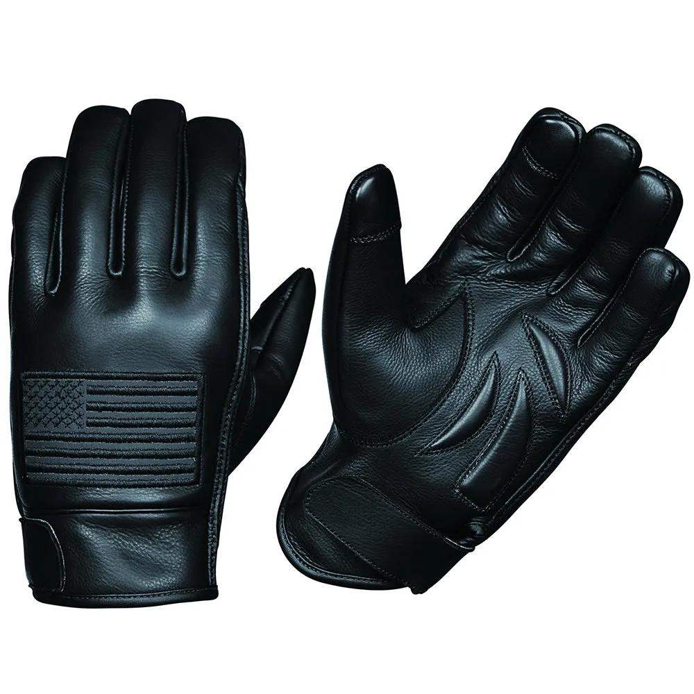 Mens Full Finger Gloves with USA Flag Design - Unik Just for Bikers - Flyclothing LLC
