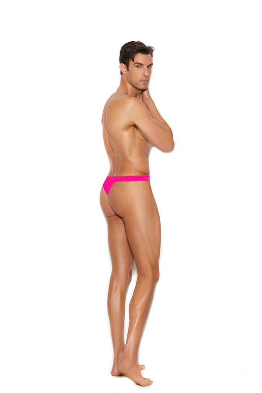 Elegant Moments Black/Neon Pink Mens Lycra Thong 82414 - Elegant Moments - Flyclothing LLC