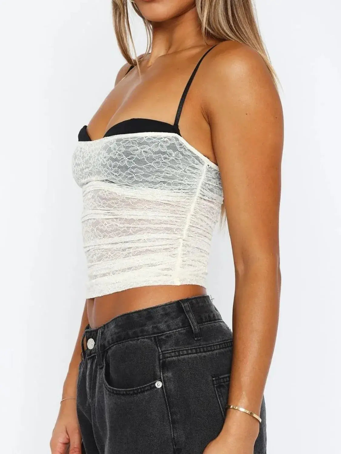 Lace Sweetheart Neck Cami - Trendsi - Flyclothing LLC