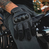 Mens Full Finger Gloves with Knuckle Armor - Unik Just for Bikers - Flyclothing LLC
