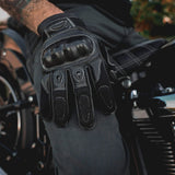 Mens Full Finger Gloves with Knuckle Armor - Unik Just for Bikers - Flyclothing LLC