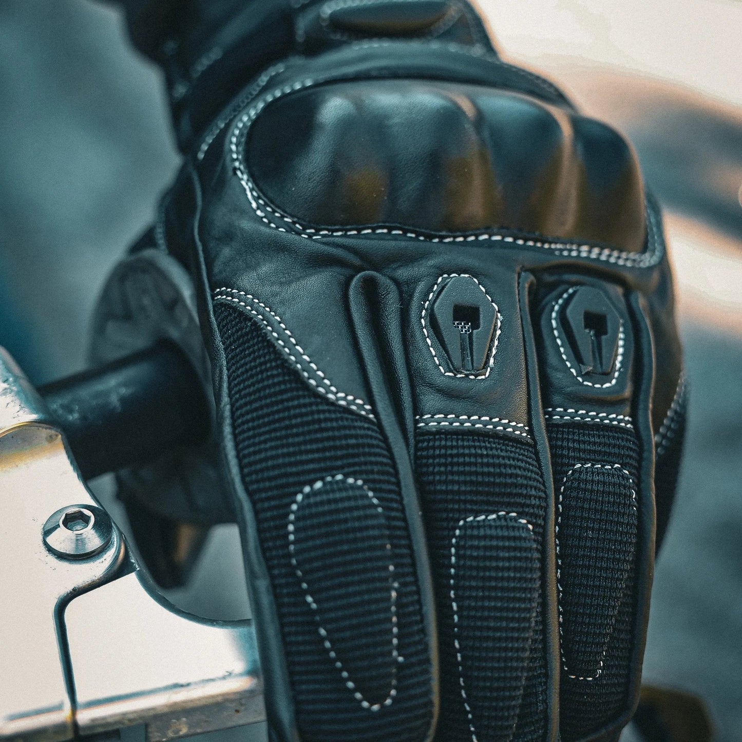 Mens Full Finger Gloves with Knuckle Armor - Unik Just for Bikers - Flyclothing LLC