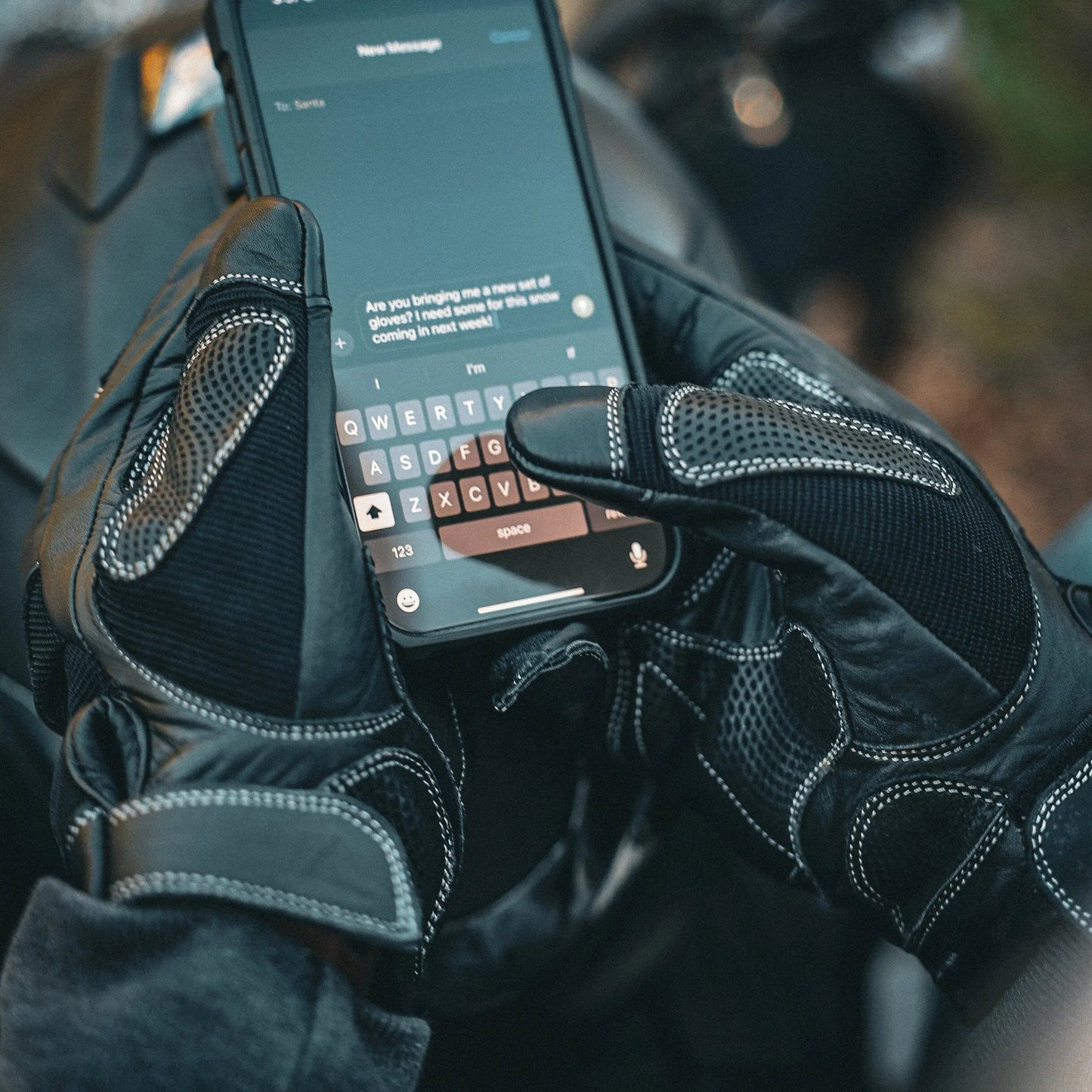 Mens Full Finger Gloves with Knuckle Armor - Unik Just for Bikers - Flyclothing LLC