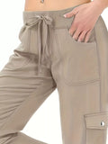 Relaxed Fit Active Pants with Drawstring Waist - Trendsi - Flyclothing LLC