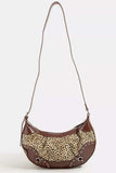 Fame Spotted Leopard Print Half Moon Shoulder Bag - Trendsi - Flyclothing LLC