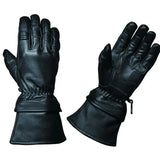 Mens Gauntlet Leather Gloves - Unik Just for Bikers - Flyclothing LLC