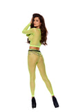 Elegant Memories Chartreuse Long Sleeve/Diamond Net Top & 82489