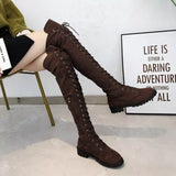 Lace-Up Over-the-Knee Boots - Trendsi - Flyclothing LLC