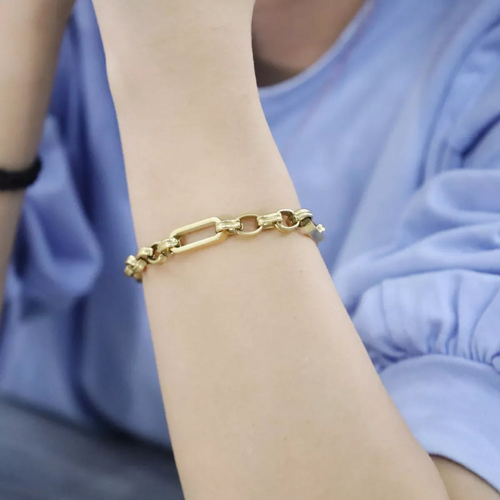 18K Gold-Plated Chunky Gold Chain Link Bracelet - Trendsi - Flyclothing LLC