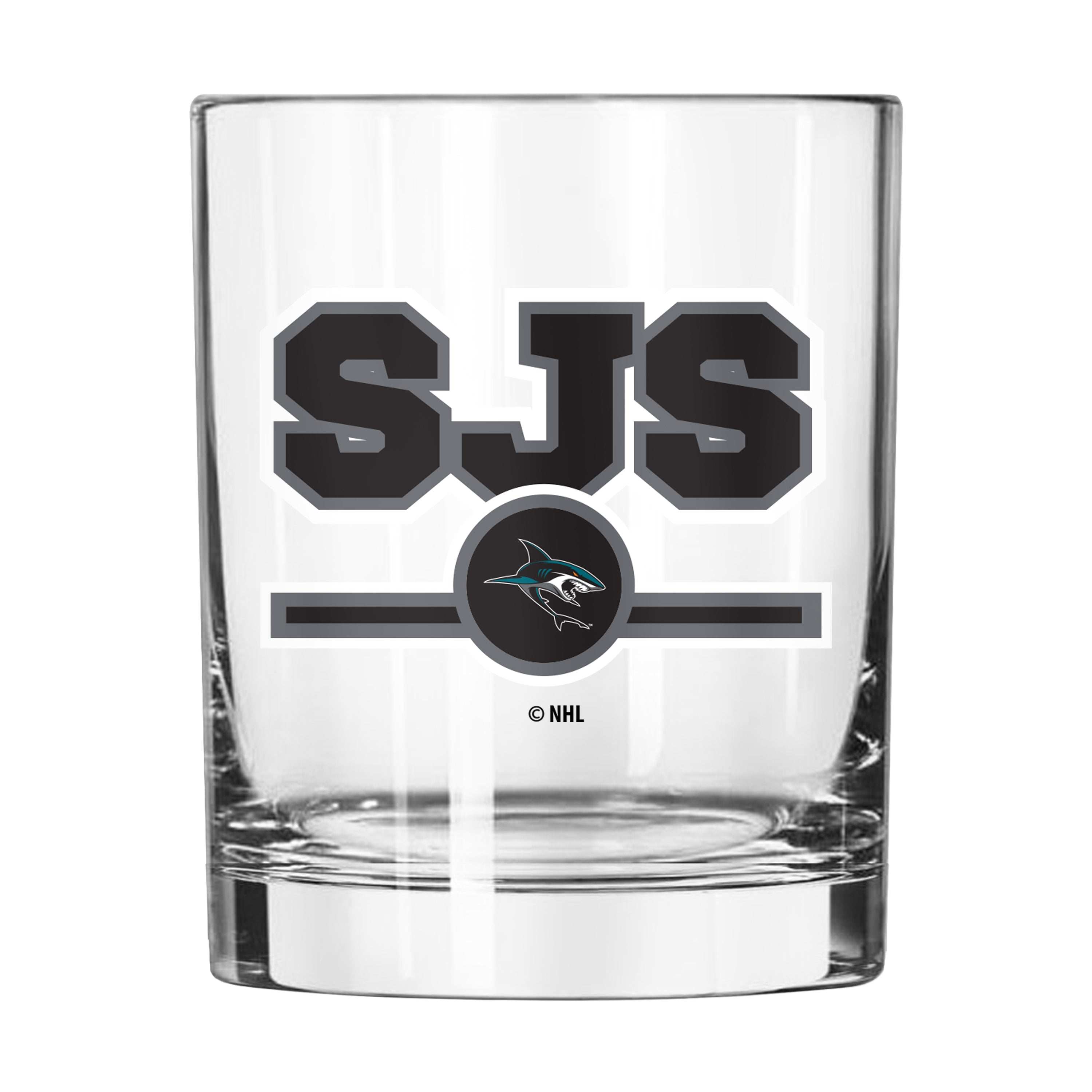 San Jose Sharks 14oz Letterman Rocks Glass - Logo Brands - Flyclothing LLC