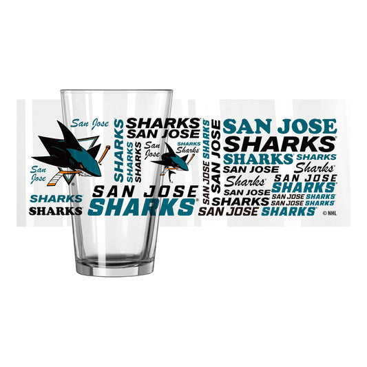 San Jose Sharks 16oz Spirit Pint Glass - Logo Brands - Flyclothing LLC