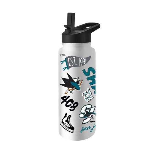 San Jose Sharks 34oz Native Quencher Bottle - Logo Brands - Flyclothing LLC